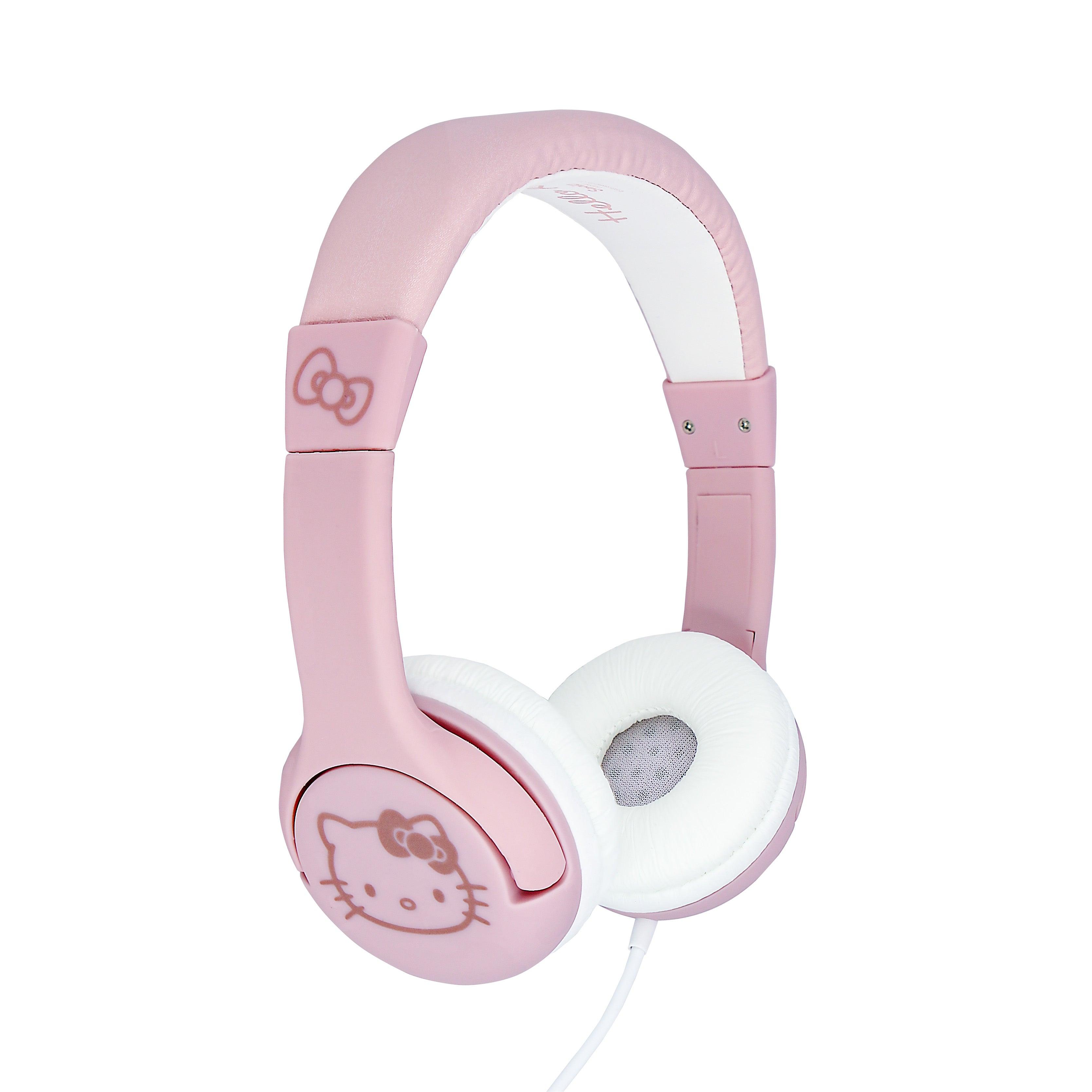 Hello Kitty Soft Pink Rose Gold Kids Wired Headphones