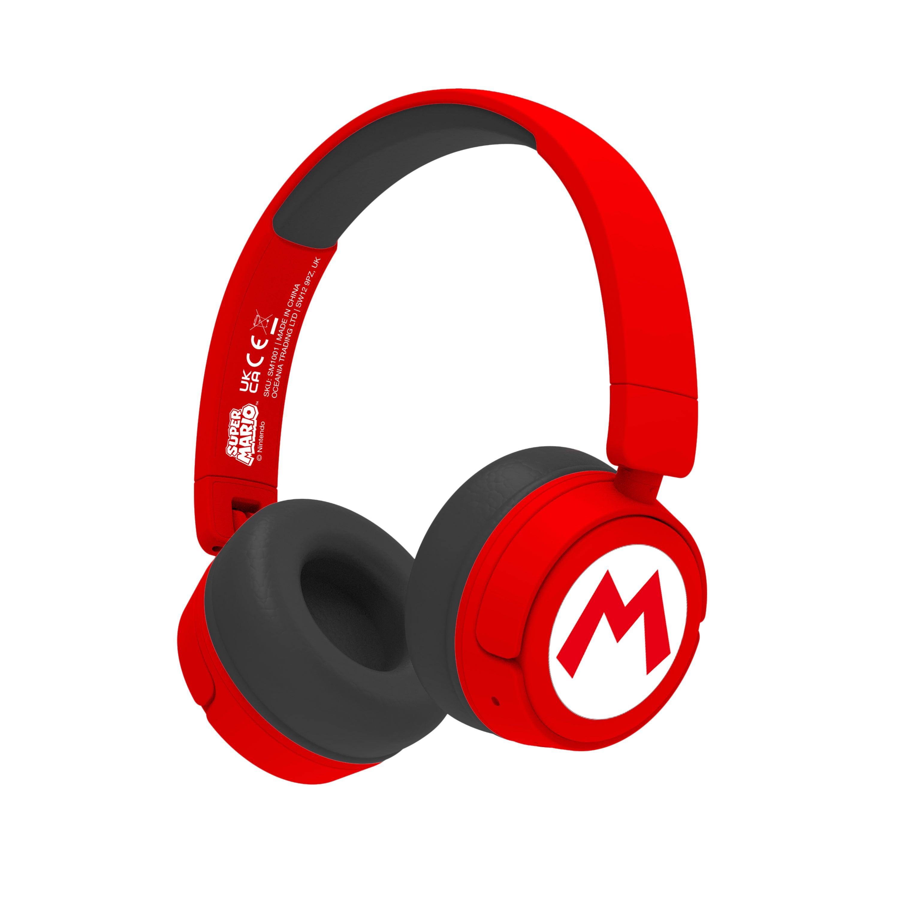 Super Mario Kids Wireless Headphones Red