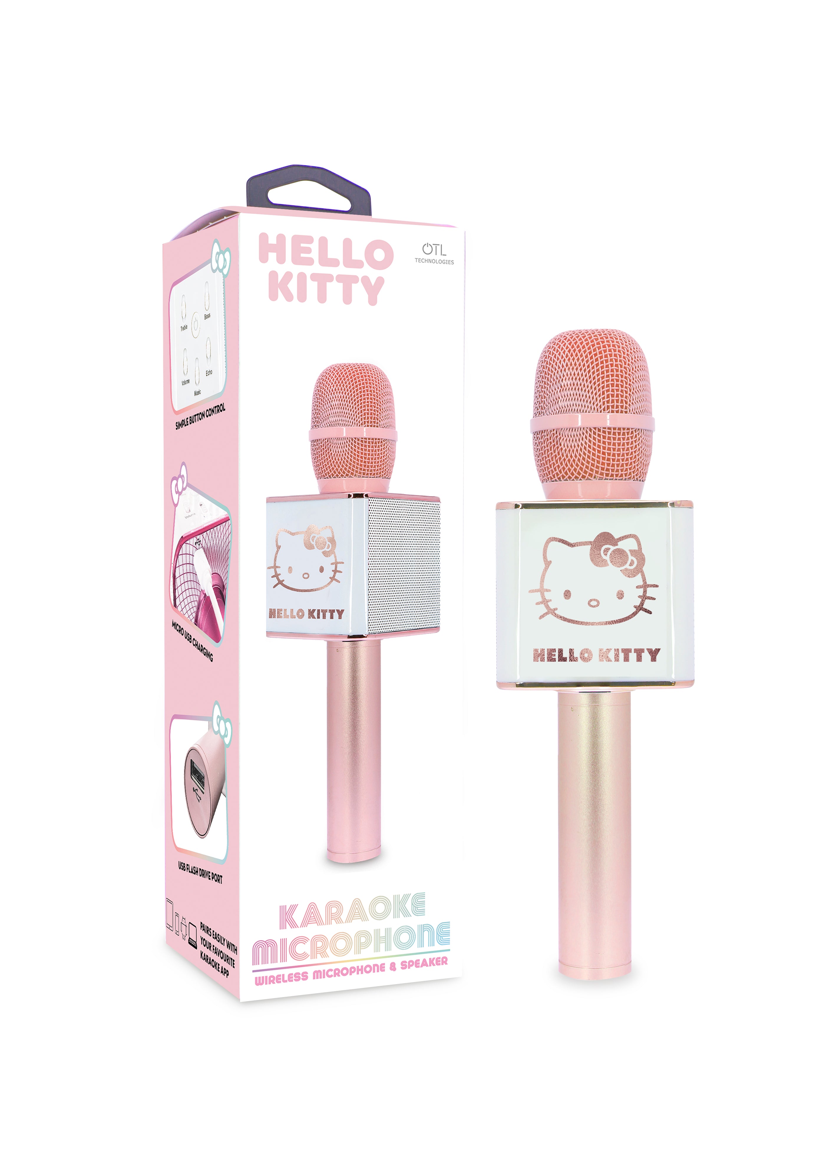 Hello Kitty Wireless Karaoke Microphone Rose Gold