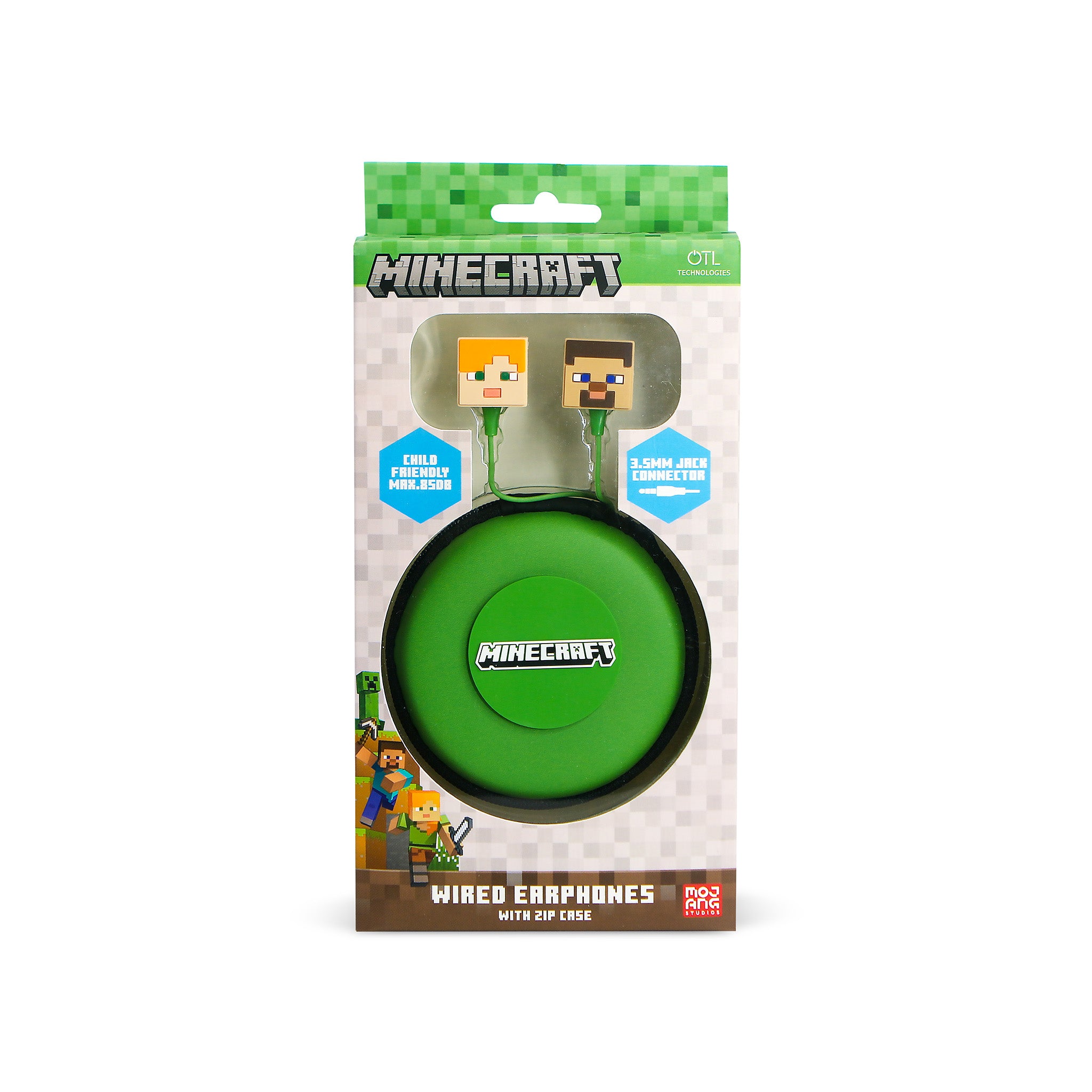 Minecraft Wired Earphones with Travel zip bag