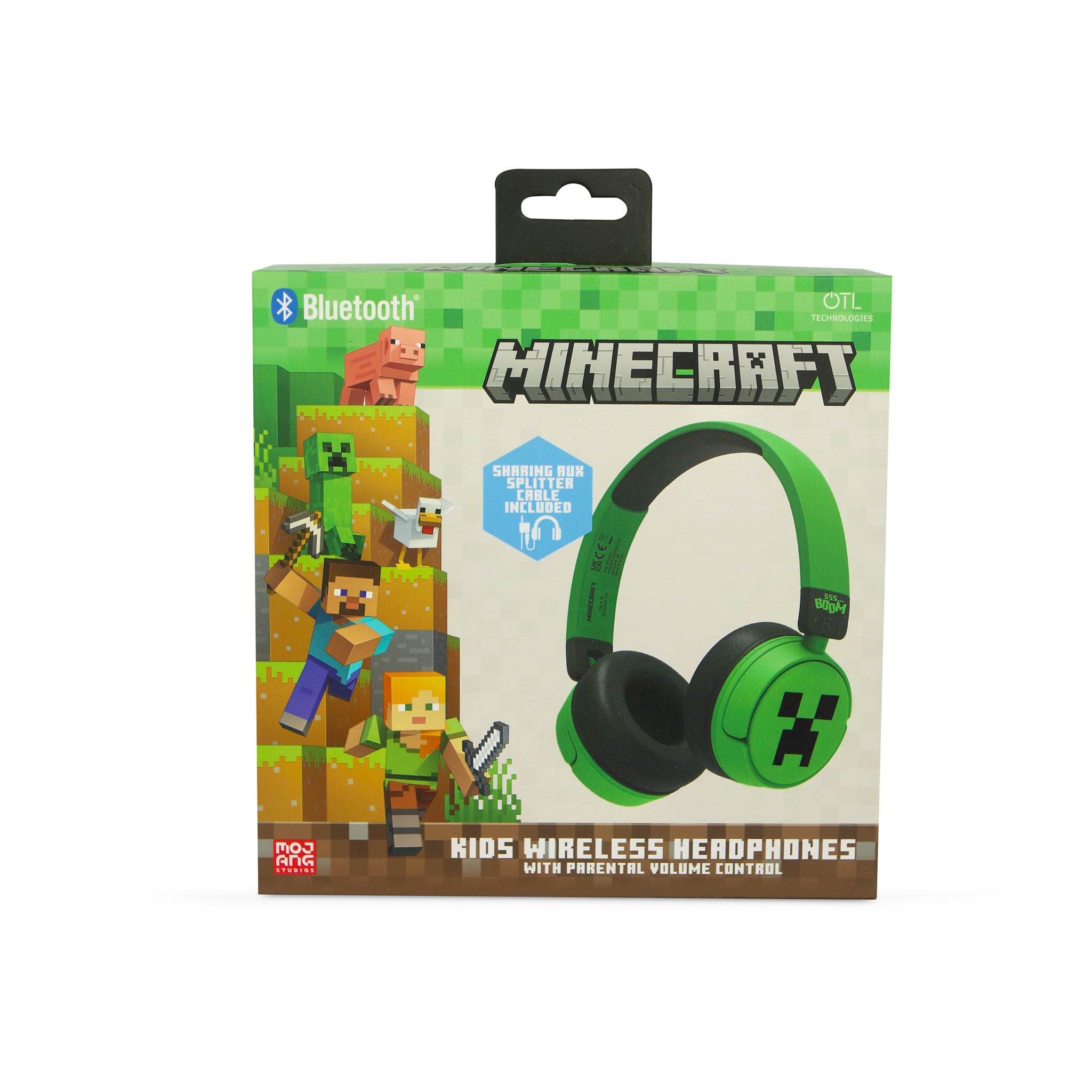 Minecraft Creeper Kids Wireless Headphones - Green