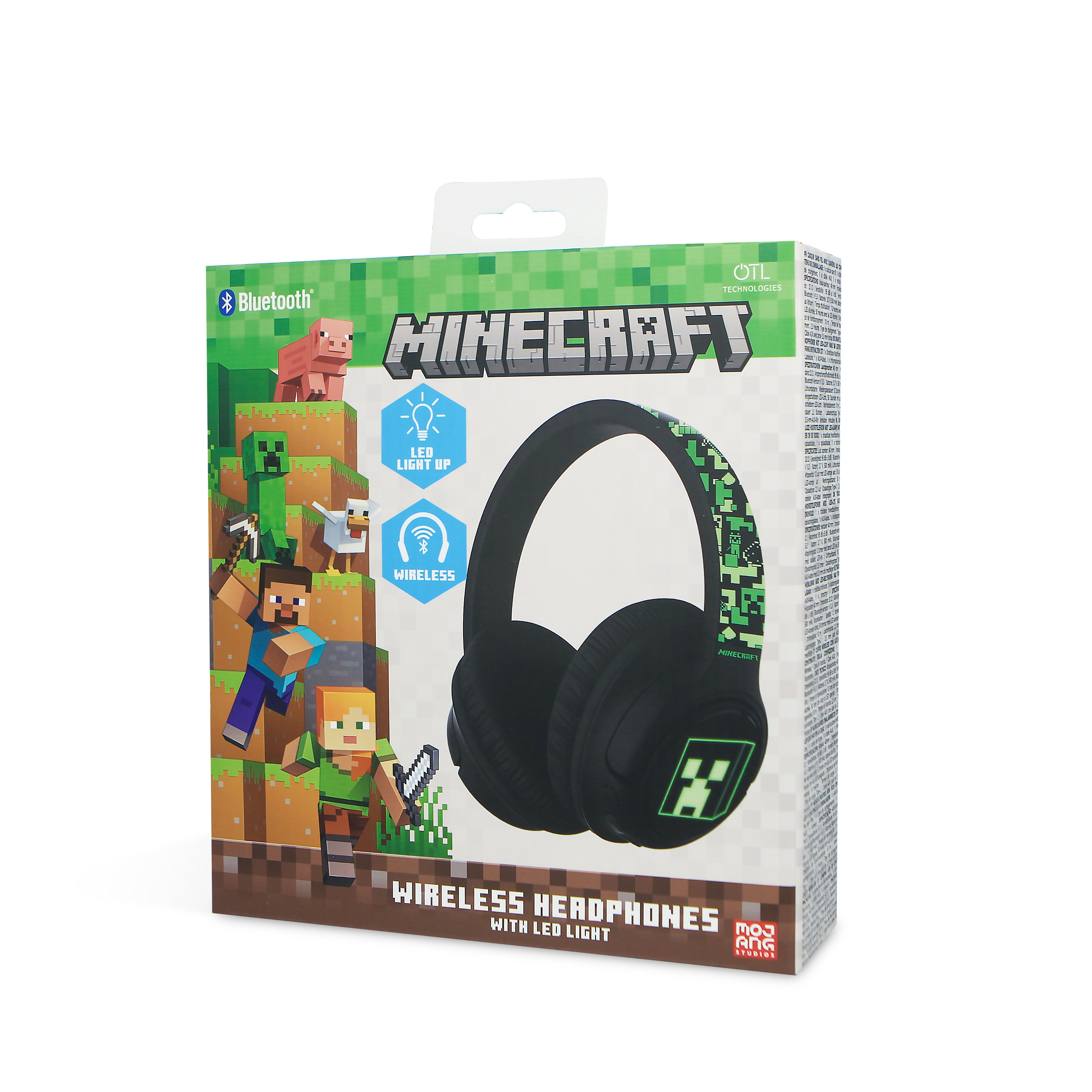 Minecraft Creeper LED Light Up Wireless Headphones