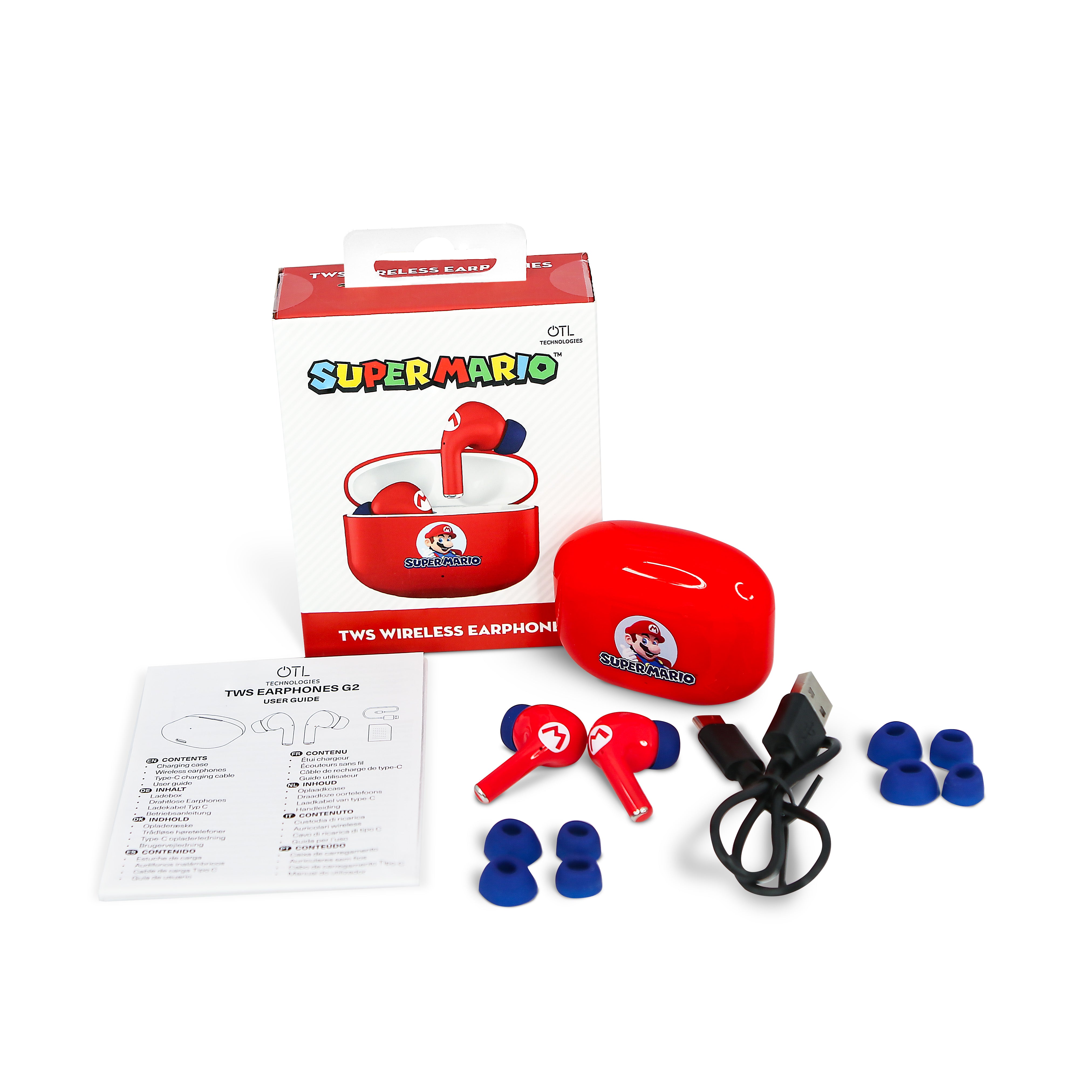 Super Mario TWS earphones 2G red