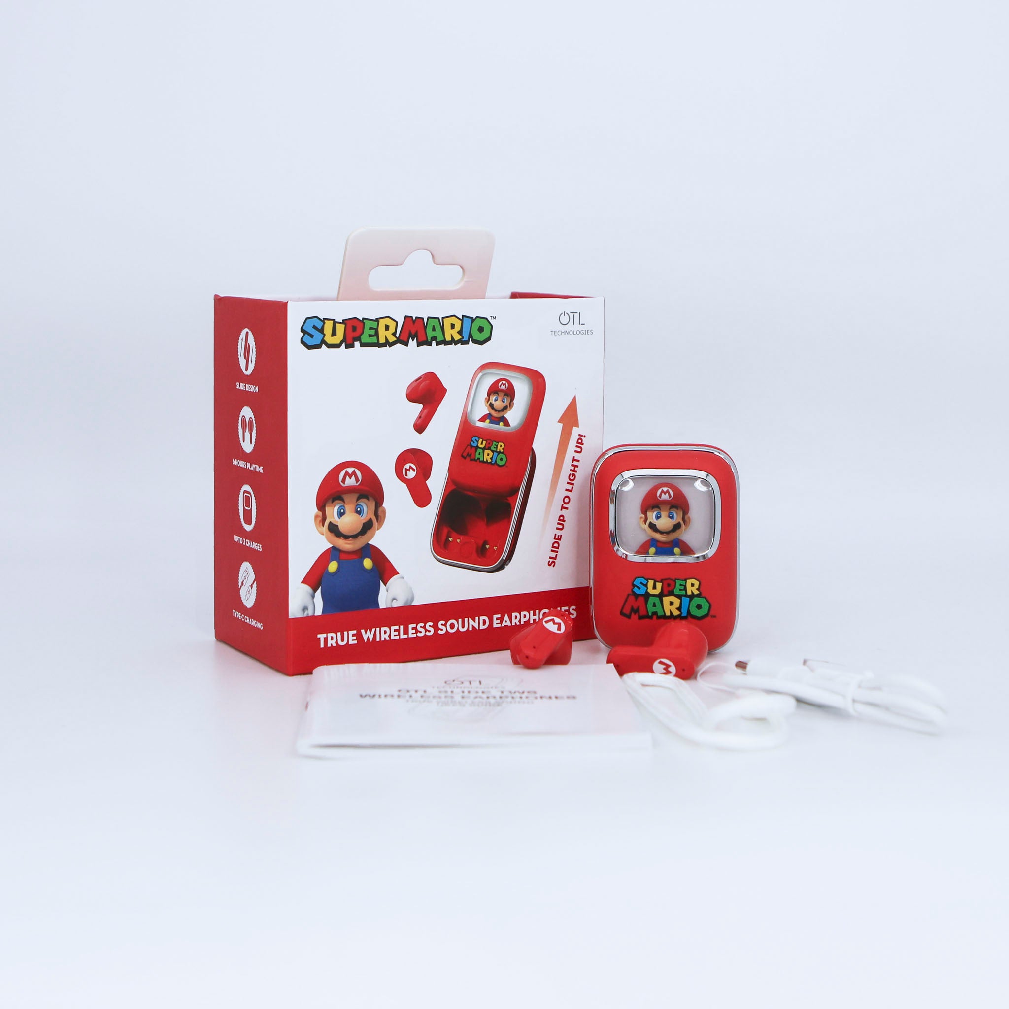 Super Mario Slide TWS Earphones - Red